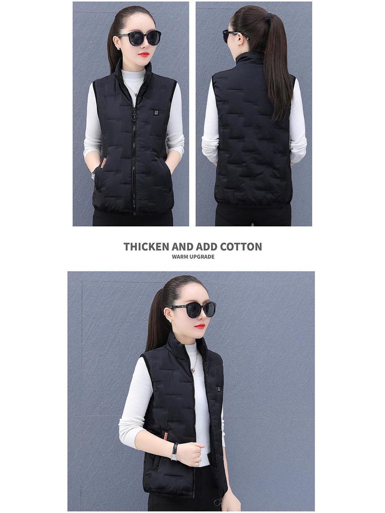 Plus Size Women's Smart Electric Heated Vest with USB Charging - Winter
