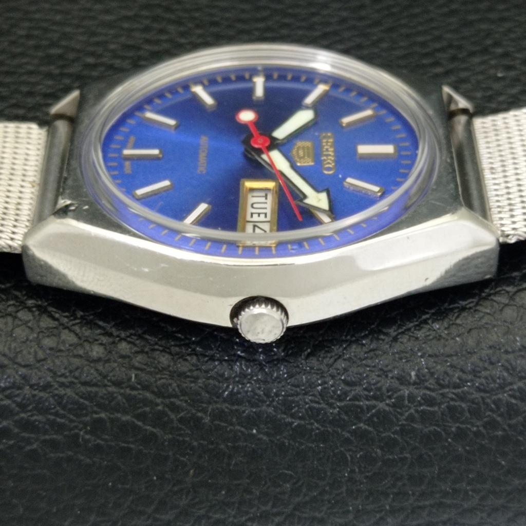 JAPAN VINTAGE SEIKO 5 AUTOMATIC 6309A MENS BLUE COLOR DIAL WATCH a701413-5 R206b-a701413
