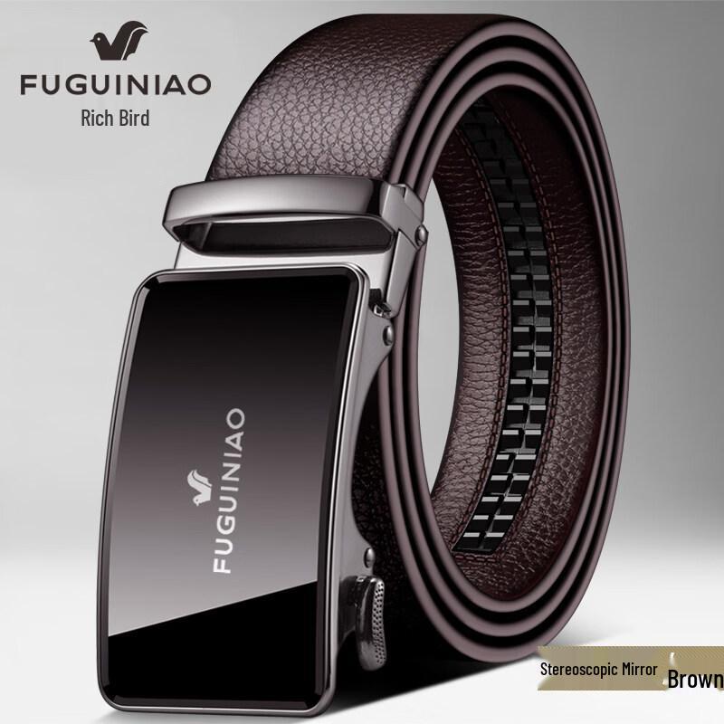 

Fuguiniao Men s Genuine Leather Automatic Buckle Belt 120cm