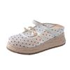 Comfortable mesh breathable single shoes women's summer new temperament casual slope heel cool slippers