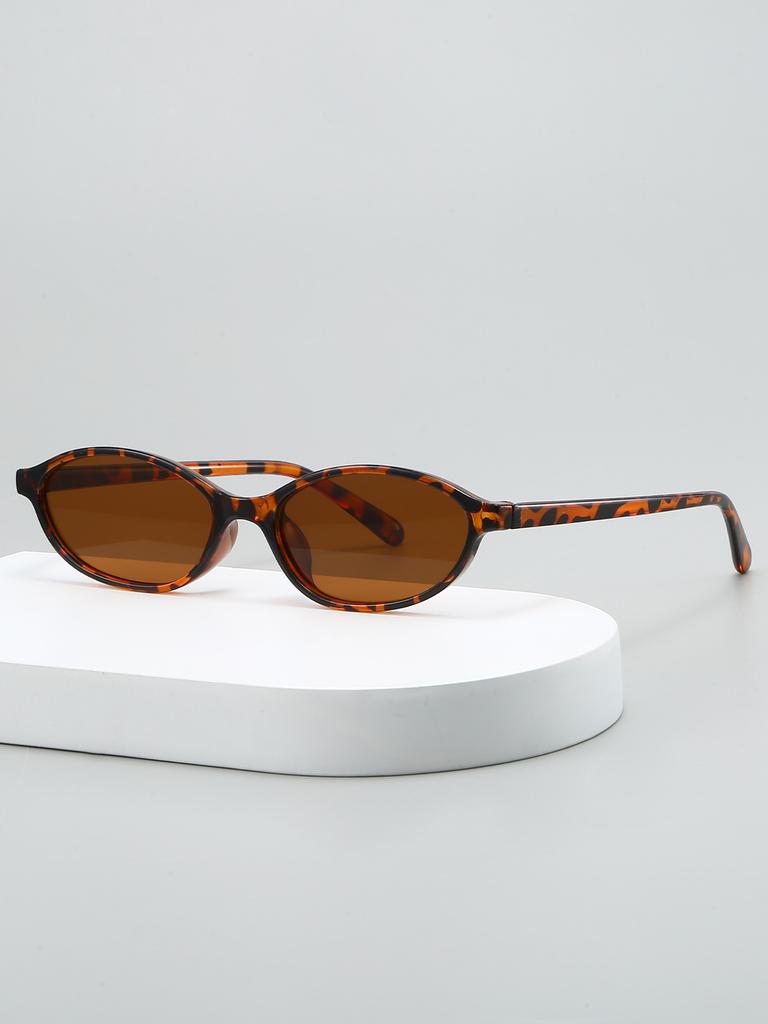 1Pc Oval Small Frame Fashionable Basic Decorative Glasses Lightweight Portable and Durable Perfect for Holiday Gifts
