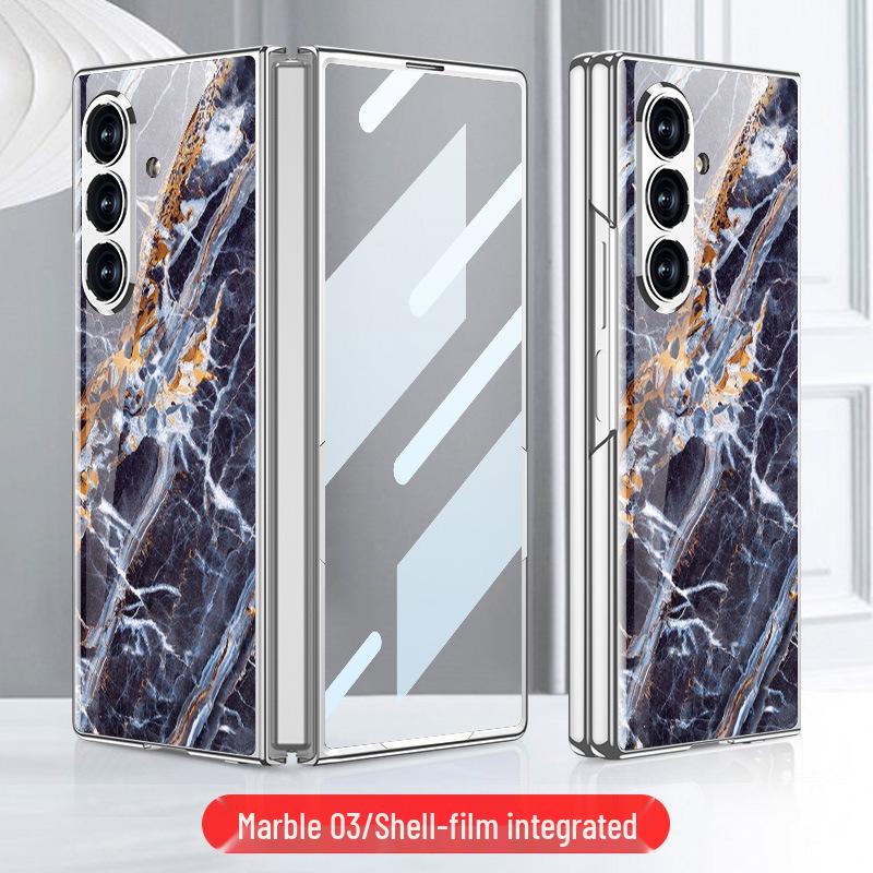 Samsung Z Fold7 Marble Folding Case: Stylish & Trendy Glass Cover for Women