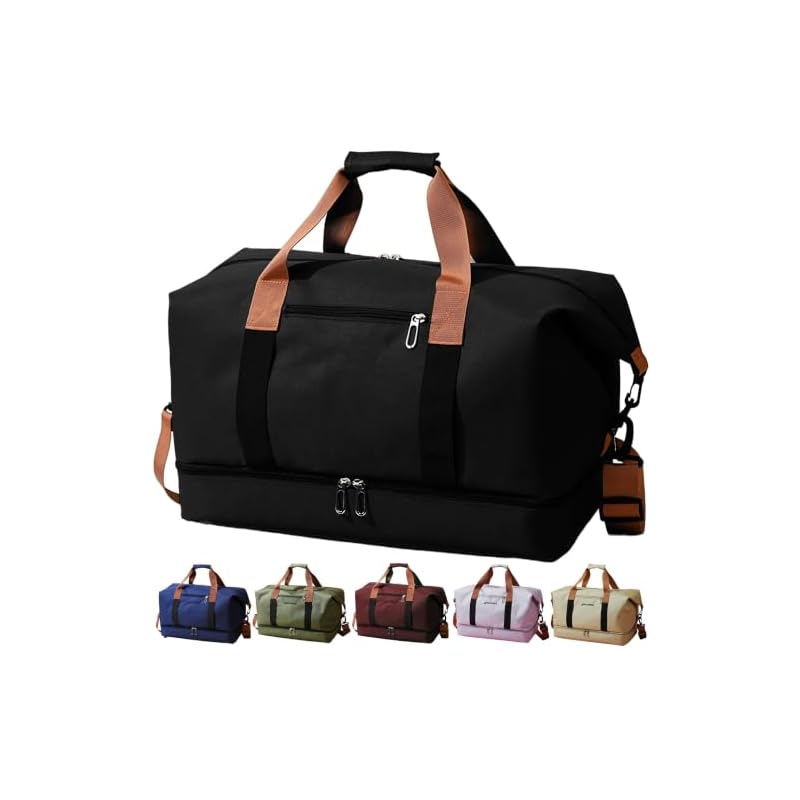 RIMINA Boston Bag for Men, Large Capacity, Sports Bag, Gym Bag, Golf Bag, 3-Way Travel Bag, Lightweight, Black