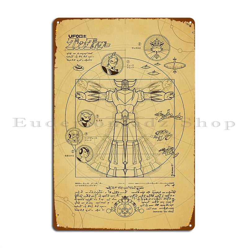 

189 Grendizer Davinci Metal Signs Garage Plaques Party Customize Cinema Pub Tin Sign Poster 20x30cm（7.8x11.8inch）
