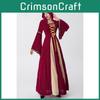 Elegant Red Vampire Costume For Women With Vintage Gothic Design Ideal For Halloween