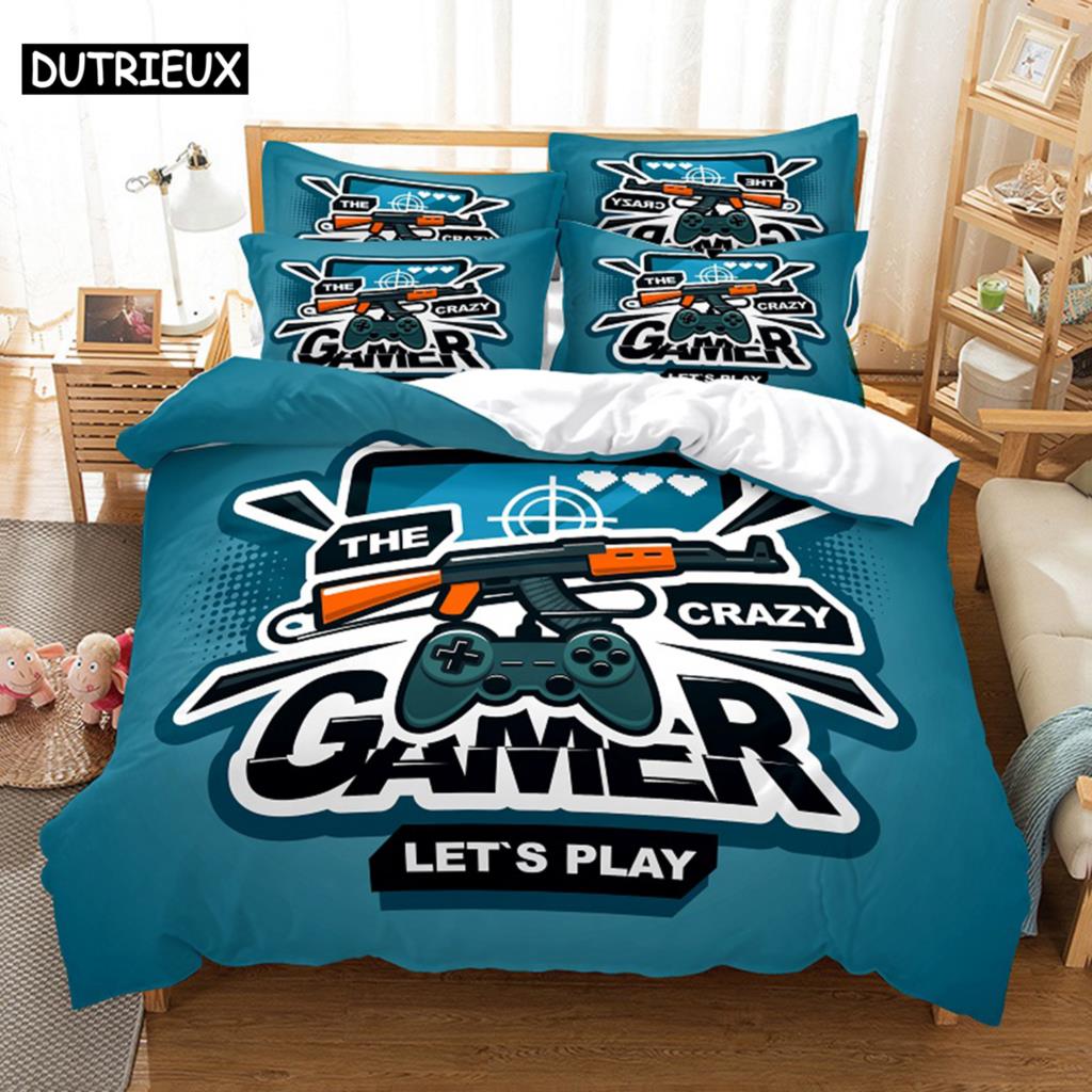 Comforter 3D Digital - Printed Game - Themed Queen - Sized With Fashionable Design For