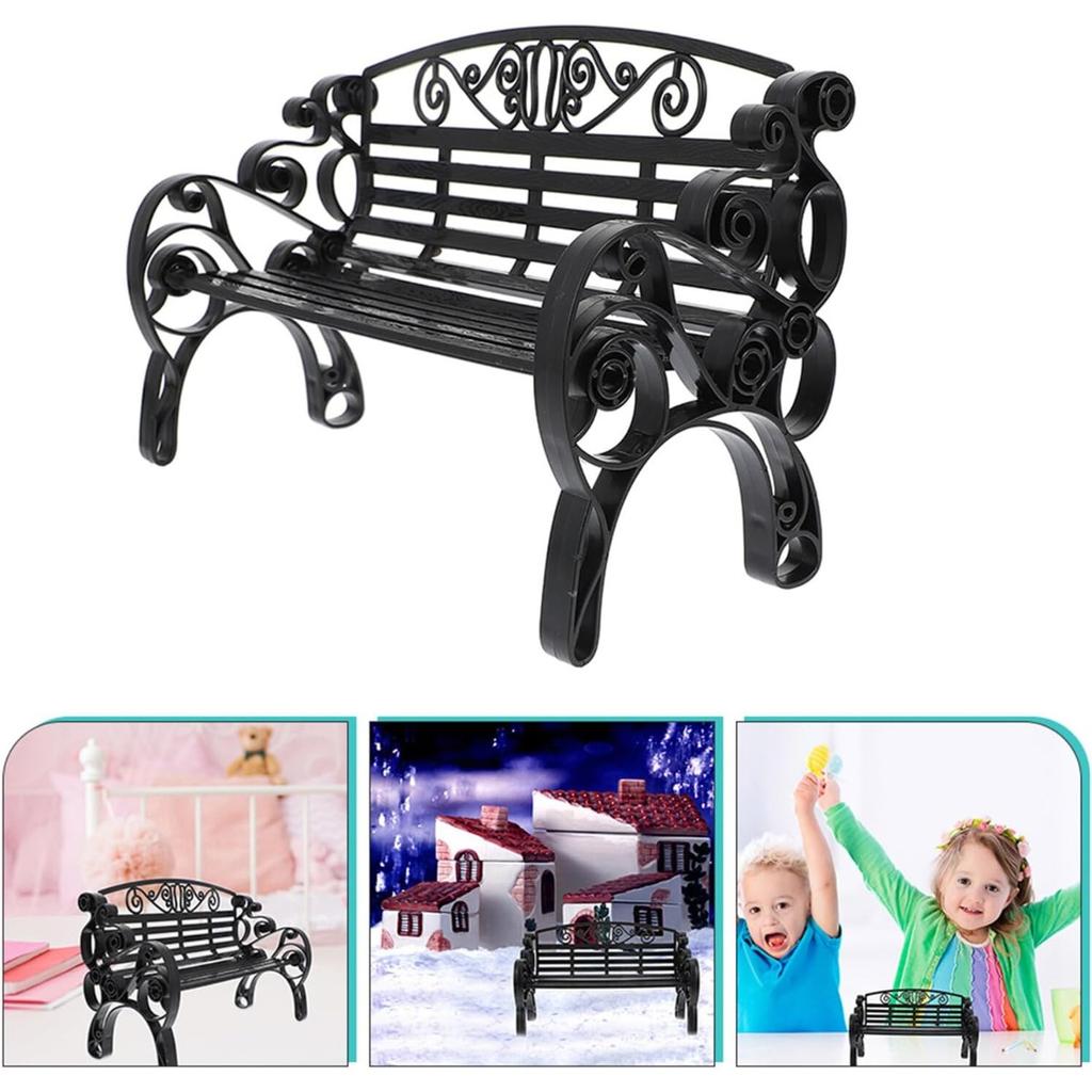 Miniature Bench Models 8.66In Dollhouse Furniture Park Bench Ornaments Lightweight European Style Fairy Garden Decoration
