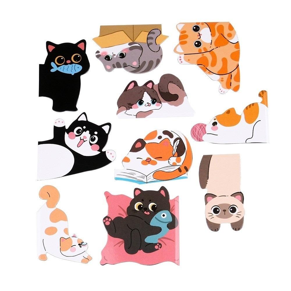 5/6/10pcs Kitten Shape Bookmark Clips Cute Page Markers Versatile Page Holders School Supplies