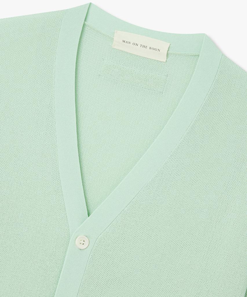 Man On The Boon Summer V-Neck Knit Cardigan_Mint 4716113021