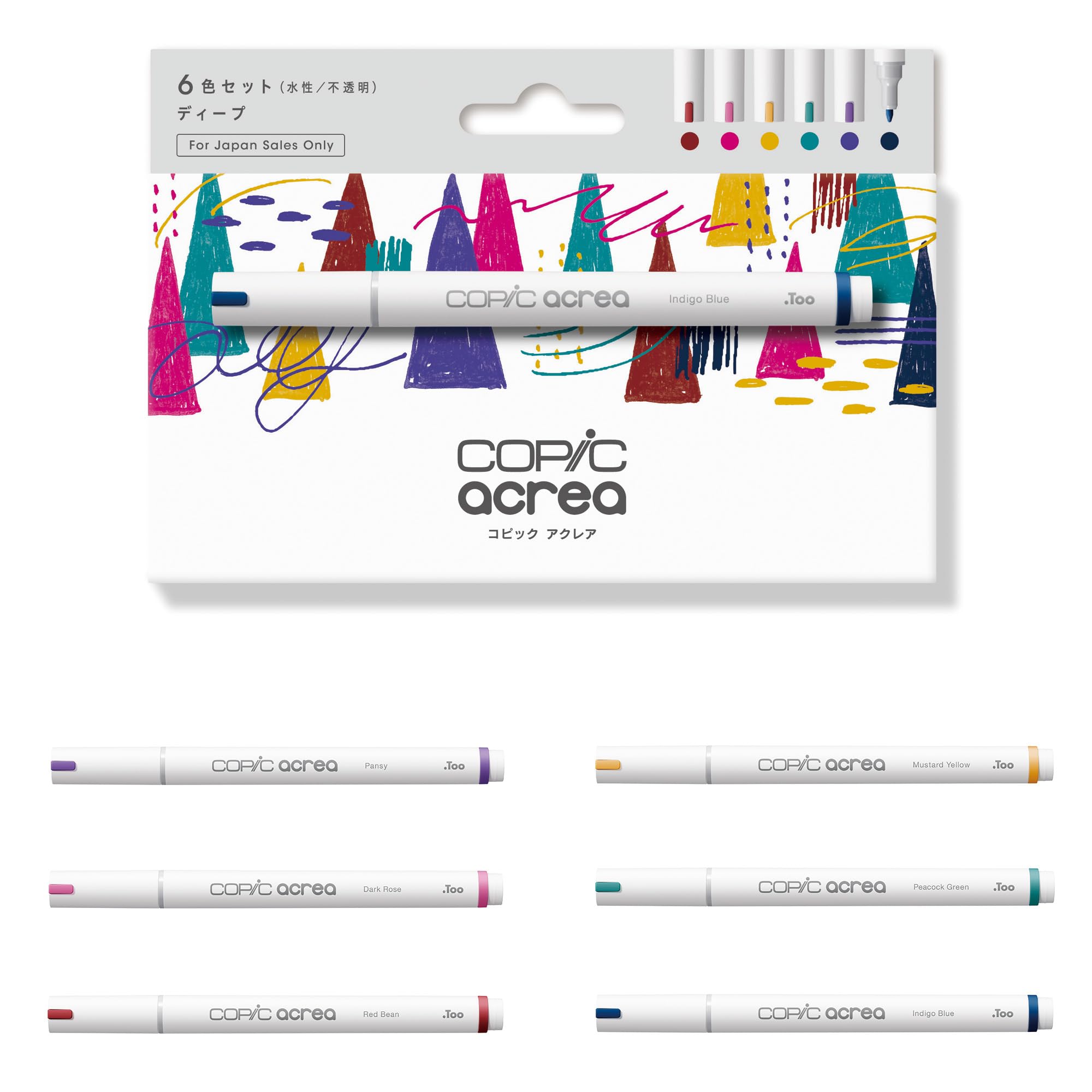 Набор маркеров Copic Acrea Deep, 6 цветов, на водной основе
