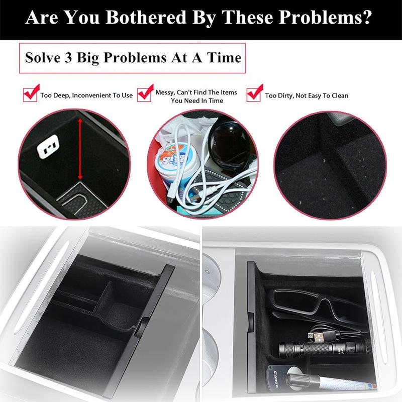 Center Console Armrest Hidden Storage Organizer Tray for Tesla Model 3  -2025 Storage Tidying Box Interior Accessories