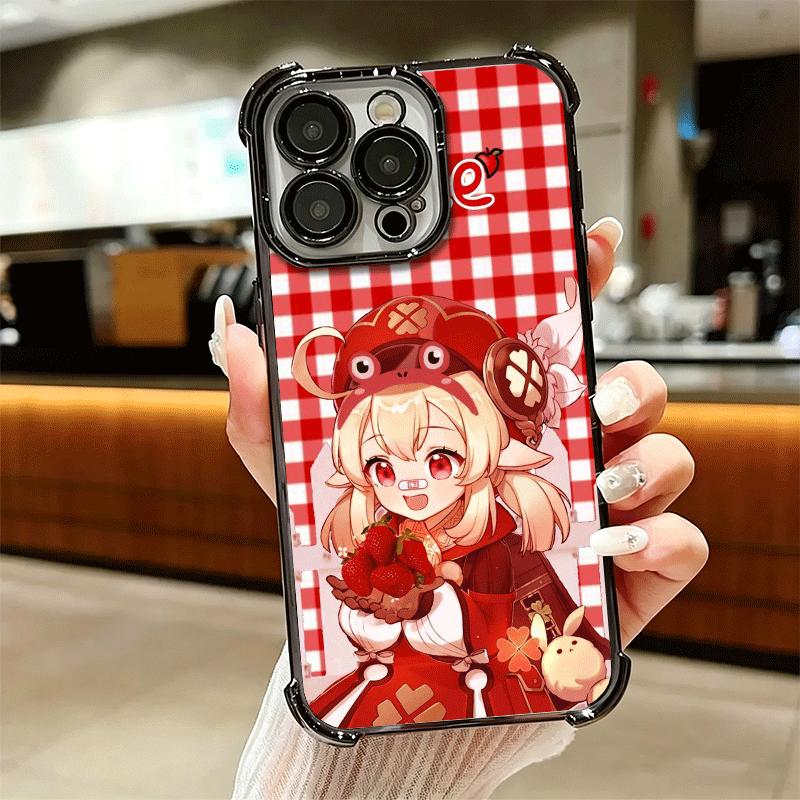 Genshin Impact Klee Plating Phone Case For Iphone 16 17 Pro Max Air 16E 14 15 Plus 12 13 Mini Anti-Fall Airabag Cover