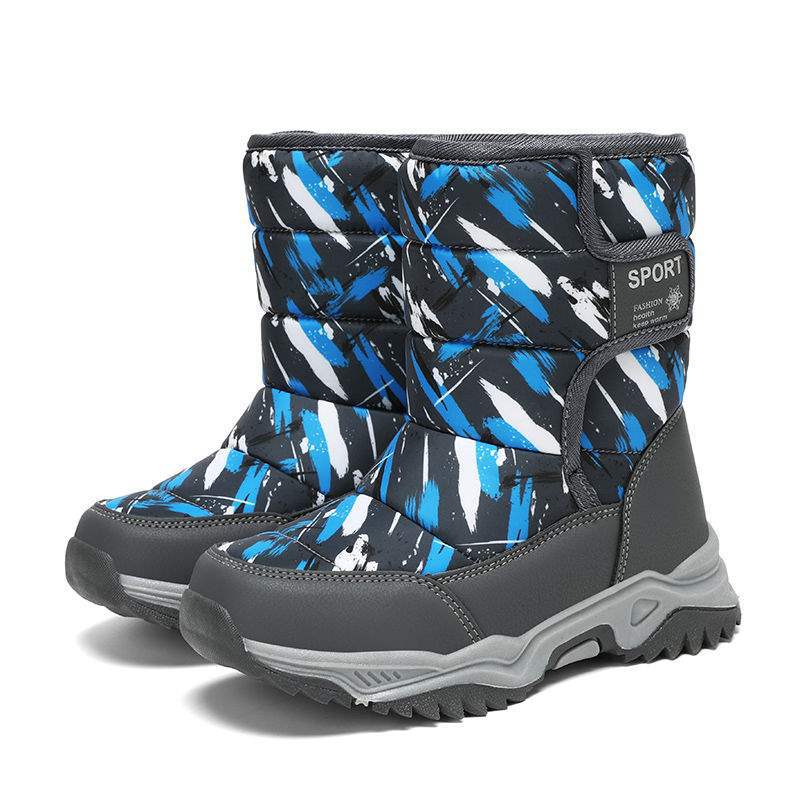 Autumn and winter velvet children's winter boots cold cotton boots women's shoes snow boots thickened boys boots cotton shoes warm snow shoes