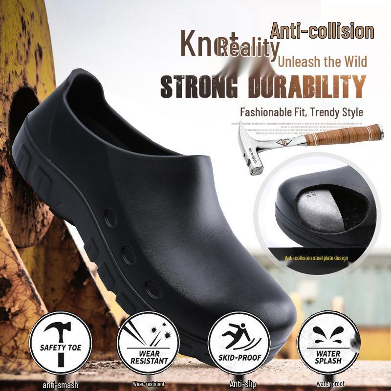 Αντιολισθητικά παπούτσια σεφ με ατσάλινη δάχτυλη: EVA ανθεκτικό σε λάδι, οξύ και αλκάλια, S106