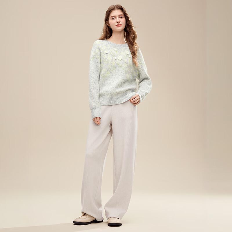 Betu Women's 2025 Winter Floral Jacquard Sweater