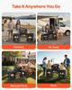 VEVOR Camping Kitchen Table, Outdoor Camp Cooking Table, Aluminum Portable Cook Station with 3 Storage Cupboard, Carrying Bag, Detachable Windscreen