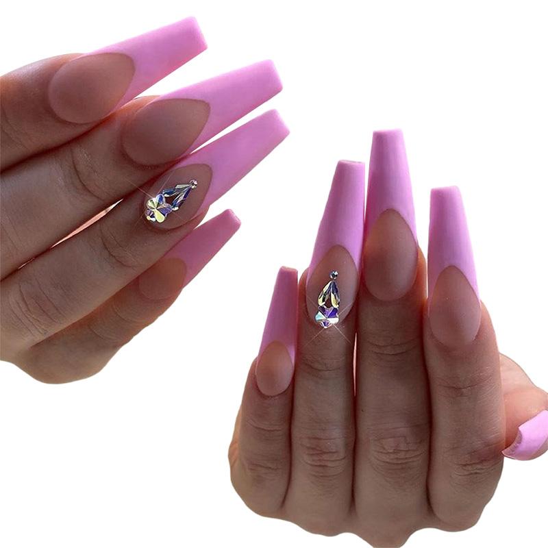 

Съемные накладные ногти Длинные накладные ногти Градиентные французские типсы Хит-цвет Типсы Гвозди для гроба Искусственные ногти