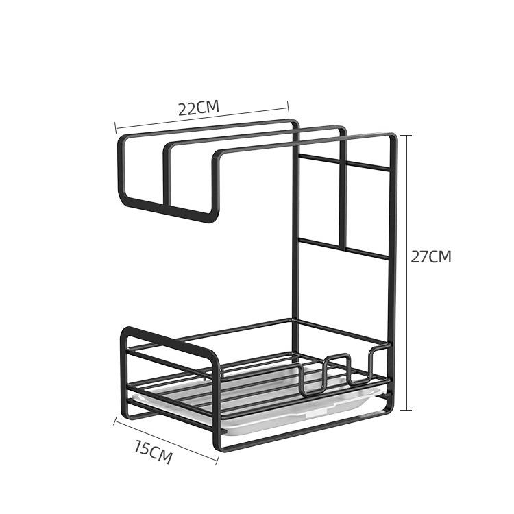 Küchenlappenständer, lochfreies Arbeitsplattenregal, Geschirrtuch-Abtropfgestell, multifunktionale Lagerregale