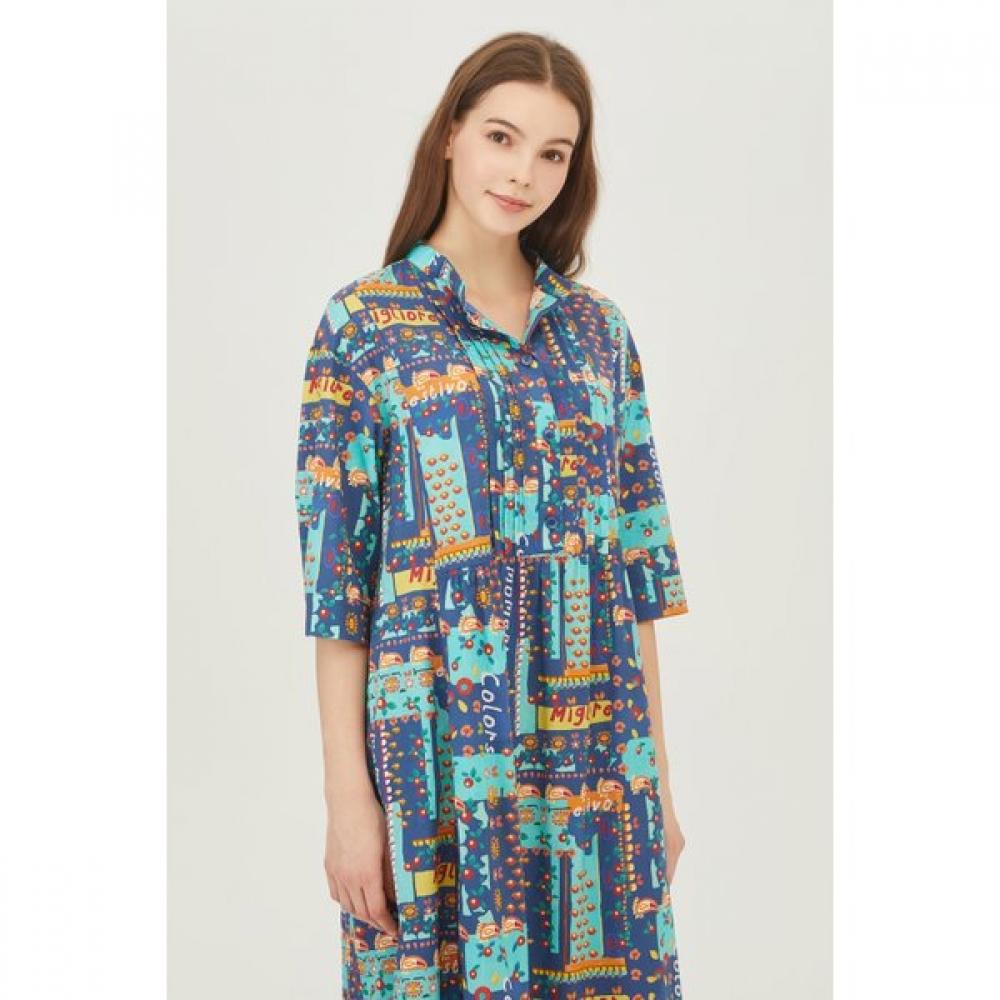 Benetton Pattern Long Dress Baop04341
