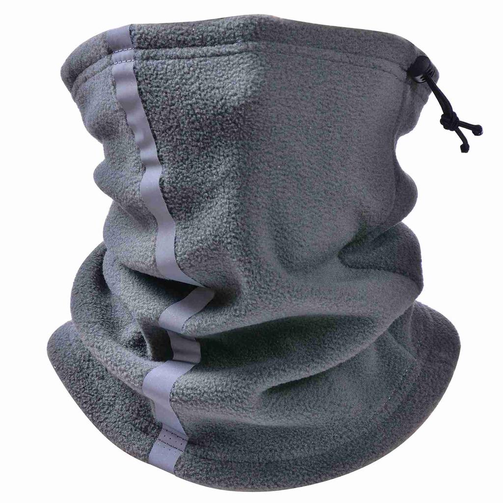 Adjustable Fleece Neck Gaiter Warmer Reflective Safety Face Cover Winter Warm Outdoor Sport Scarf for Men and Women