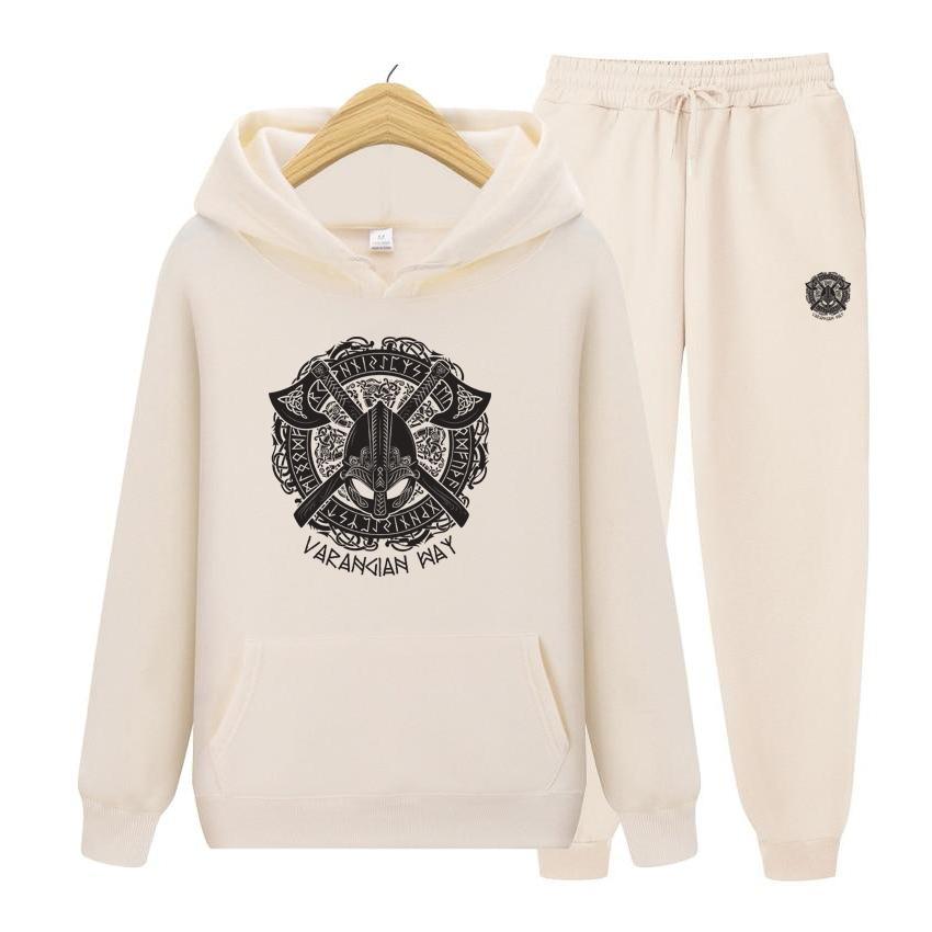 Women Long Sleeve Hoodie Set Viking Pullovers Personality Printing  Hoody Loose Retro  Hoodies Set