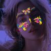Face Tattoo Sticker Butterfly Temporary Tattoo Waterproof 4 Sheets UV Fluorescence Temporary For Women  High Quality