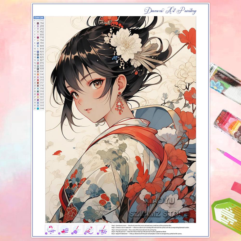 DIY Diamond Painting Cherry Blossom Fuji Mountain Landscape Mosaic Embroidery Cross Stitch Kit Living Room Home Art Wall Decor