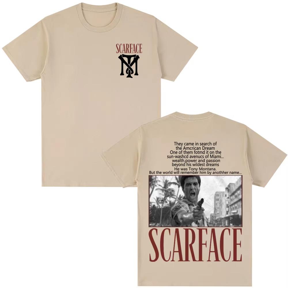 

Tony Montana Al Pacino Unisexs Women shirt Y2k Classic Movie Scarface graphics oversized Womens ONeck Short Sleeved Tshirt 4XL