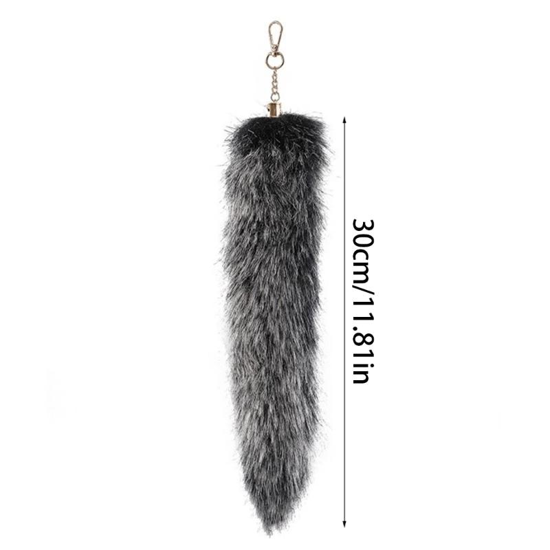 Faux Furs Foxes Tail Keychain Cosplays Toy Handbag Accessorie Bag Keyring Hook Pendant Charm Furs Car Keychain Gifts