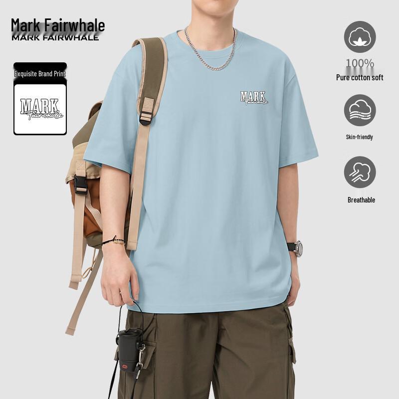 Mark Fairwhale Men's Summer Loose-Fit Cotton T-Shirt