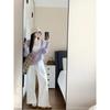 Kumikumi Sweet Style Age-Reducing Knit Women Autumn Short Pullover Sweater White Inner Wear Vest Two-piece Set