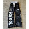 American Letter Patch Retro Double Layer Design Y2K Hose Baggy Jogginghose Herren Hip Hop Gothic Elastische Taille Jogging Freizeithose