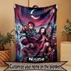 Individuelle Personalisierte Demon Slayer Druckdecke, Heimdekoration, Schlafzimmer, Sofa, Camping, Couch, Geschenke für Geburtstag Weihnachten