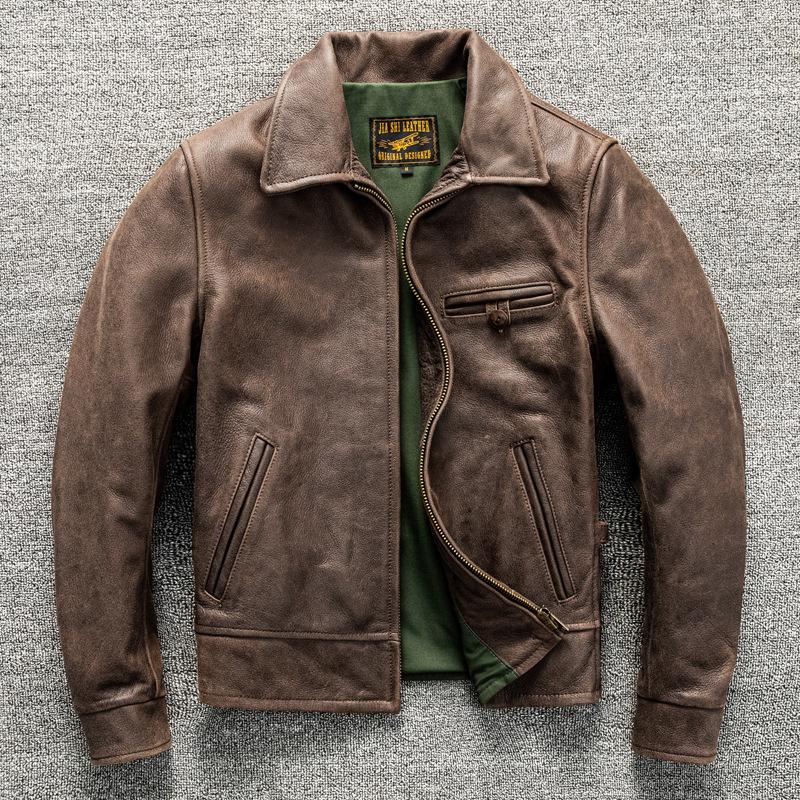 

Повседневная куртка из искусственной кожи с лацканами, короткая мужская кожаная куртка, осенне-зимняя куртка 6XL