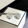 925 Sterling Silver Moissanite Camellia Stud Earrings - Vintage and Versatile