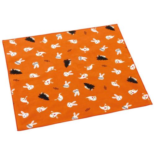 Skater Children's Lunch Cloth, 43x43cm, Made in Japan, Glasses Rabbit Design, for Boys and Girls, KB4