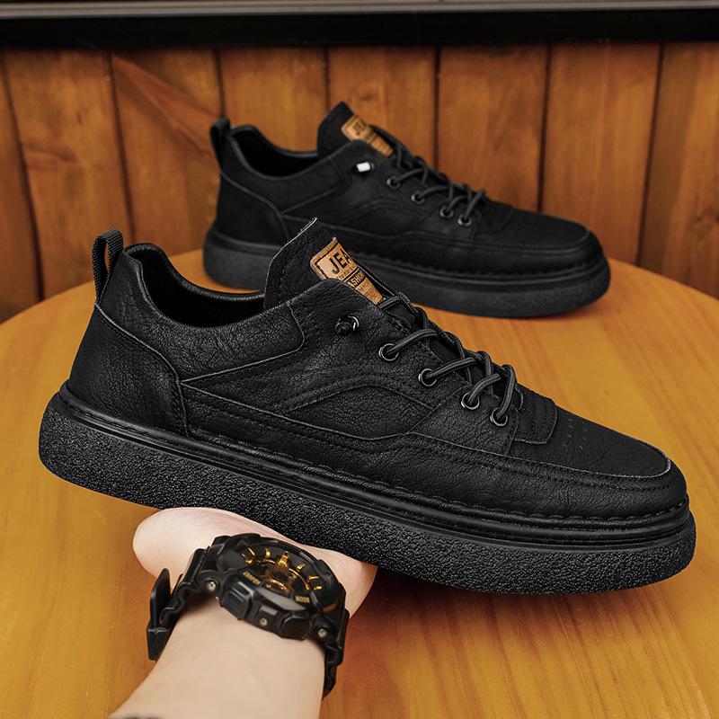 Chaussures en cuir tendance pour hommes 2025: Style Britannique Polyvalent Automnal Décontracté & Formel.