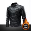 [Thin/Thick] Spring and Autumn Casual Men's Leather Jacket, Splicing Locomotive Retro Fashion Leather Jacket Men's Jacket