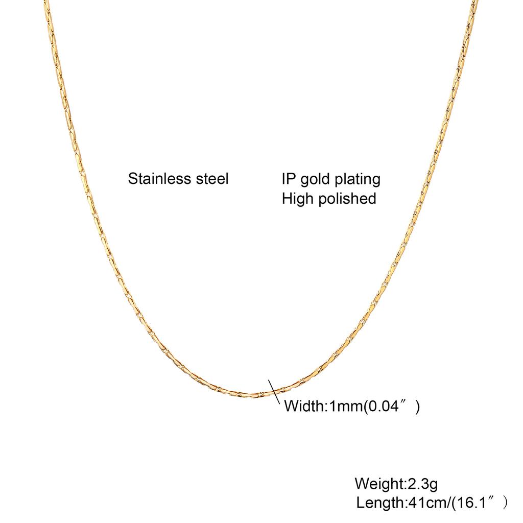 Foreign Trade Titanium Steel Women'S Stainless Steel Necklace, Chain Women'S 18K Gold Pigment Chain, Jewelry