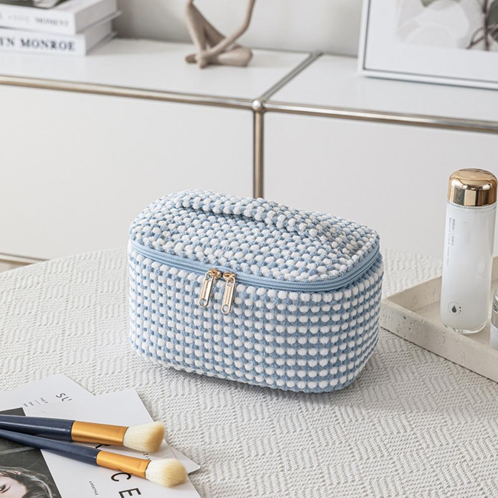 New Corduroy Makeup Bag Large Capacity Storage Organizer Travel Cosmetic Bag Portable Zipper Toiletry Bag