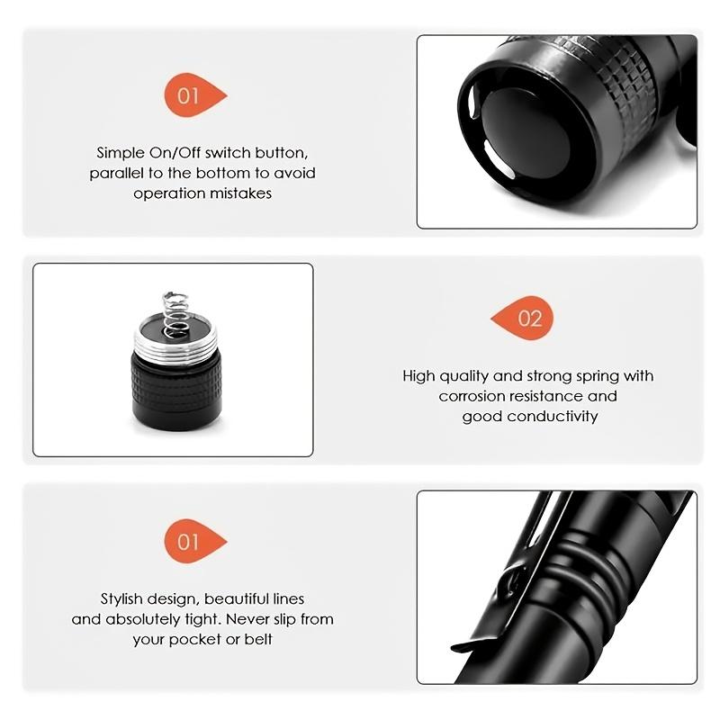 10pcs Mini Portable LED Pen Light Super Bright Master Holds Flashlight Pocket Flashlight Camping Outdoor Emergency Situations