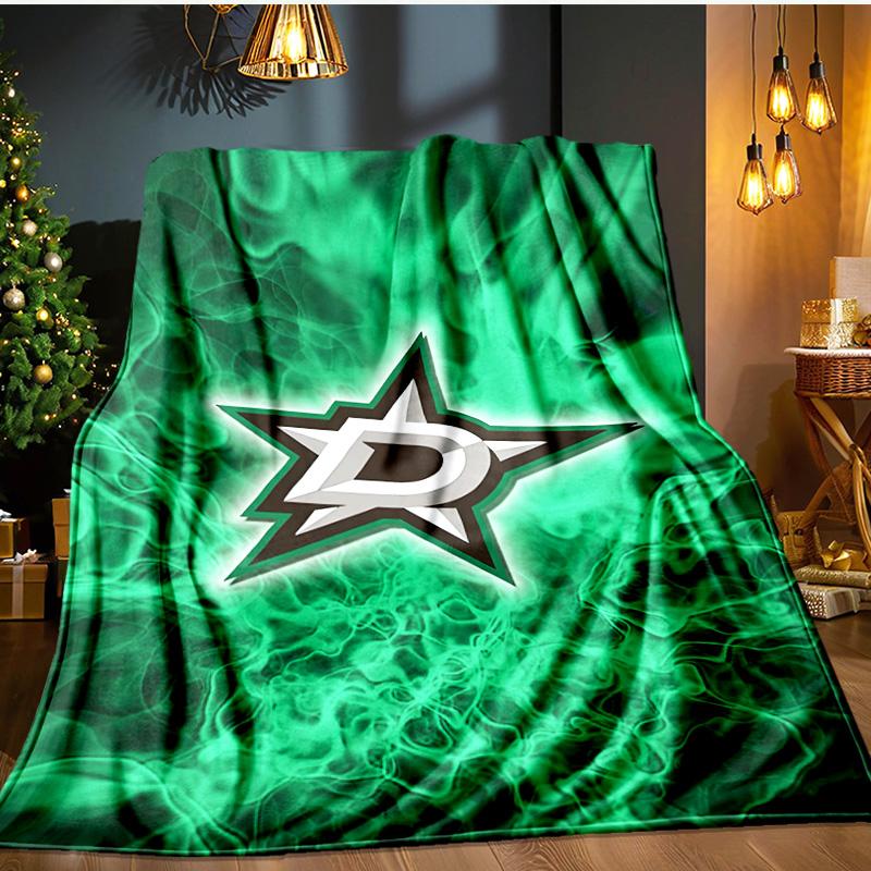 Dallas Hockey Team Blanket Flannel Throw for Sofa, Indoor, Camping, Living Room, Office, Chair, And Bed Soft Birthday Gift
