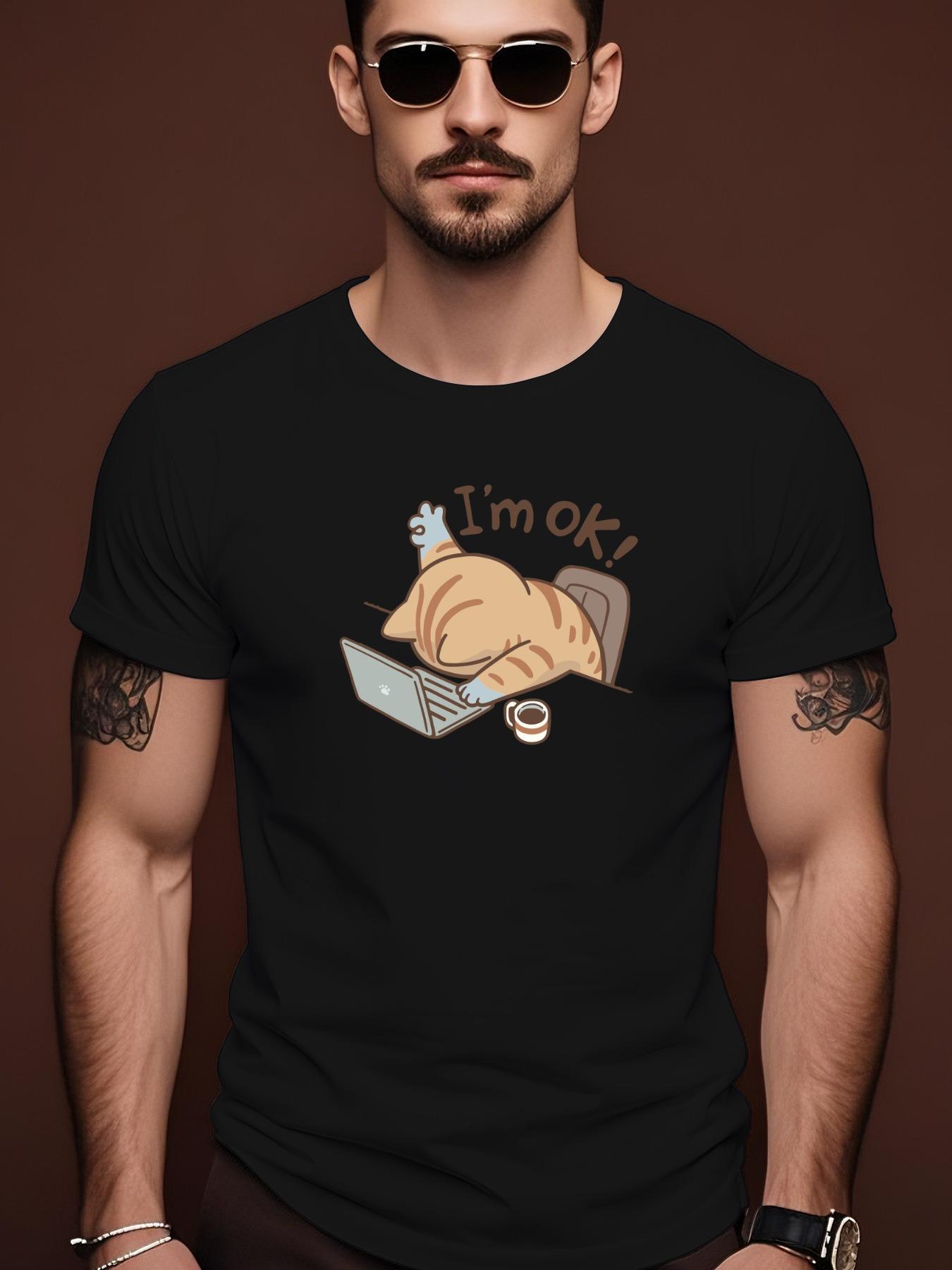 Short-Sleeve Tshirt with a Kitten Design for Summer. XL