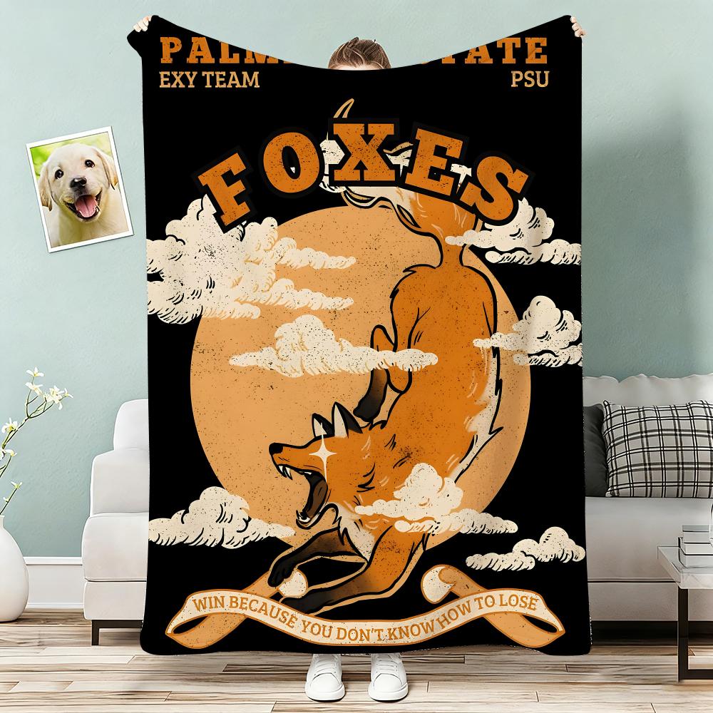 AFTG All for The Game Retro Print Throw Lightweight 240g Flannel Blanket Soft Skin-friendly for Summer Cooling 75x90cm