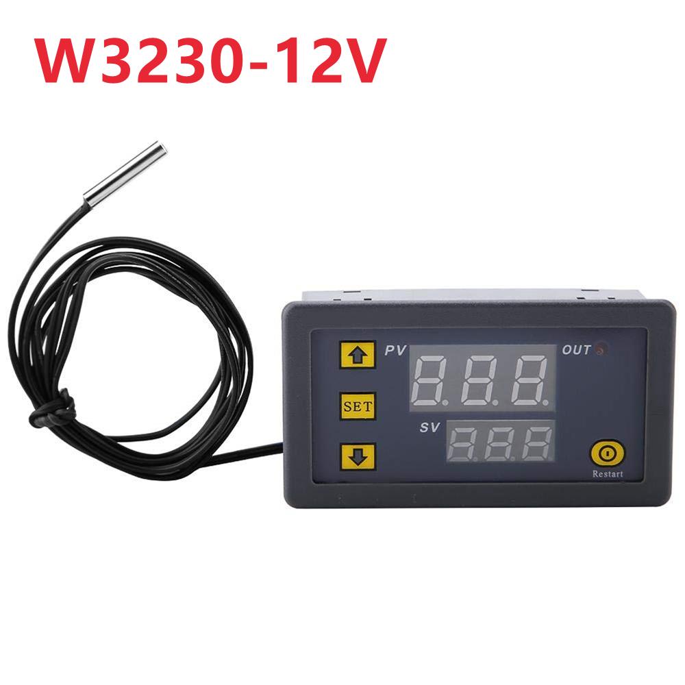 W3230 DC 12V 24V AC110-220V Fühlerleitung Digitale Temperaturregelung LED Thermostatregler Heiz-/Kühlregelung Thermoregler