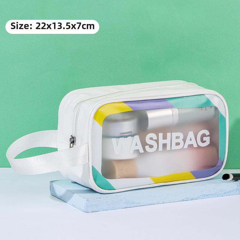 Large Capacity Waterproof PVC Travel Toiletry Bag - Transparent Cosmetic Storage Bag