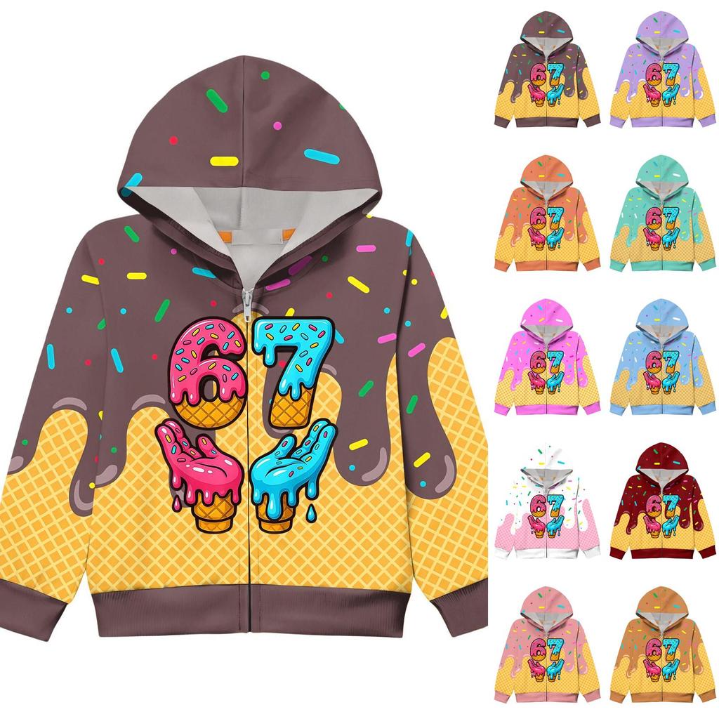 Kinder Langarm Locker Bedruckte Reißverschlussjacke