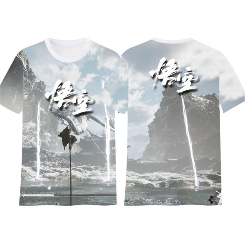 Cool and Handsome Wukong Men's T-shirt Children's Casual Fantasy Clothing Super Large Pattern Men's Printed New Top T-shirt