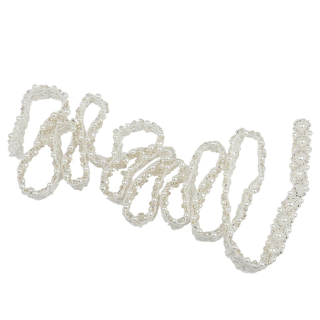 1 Yard Beaded Lace Trims Sewing Applique Ribbon Embellishments
