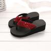 Sequins Summer Womens Antislip Sandals Girl Wedge Heels Slippers Flipflops Us